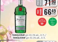 TANQUERAY gin 43.1% alc., 0.7L
