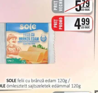 SOLE felii cu brânză edam 120g