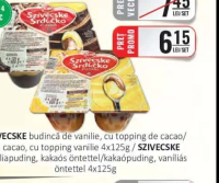 SZIVECSKE budincă de vanilie, cu topping de cacao/ de cacao, cu topping vanilie 4x125g