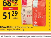 BRAVOS Classic/Espresso Rosso cafea prăjită, boabe 1kg