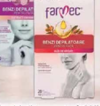 FARMEC benzi depilatoare pentru față 20buc + 2buc șervețele umede