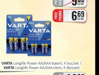 VARTA Longlife Power AA/AAA baterii, 4 buc/set