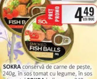 SOKRA conservă de carne de pește 240g