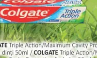 COLGATE Triple Action/Maximum Cavity Protection pastă de dinți 50ml