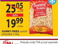 SUNNY FRIES cartofi preprăjiți 2.5kg
