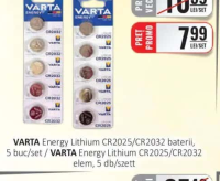 VARTA Energy Lithium CR2025/CR2032 baterii, 5 buc/set