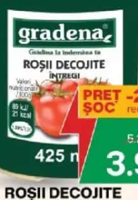 Gradena Roșii decojite întregi 425g