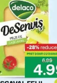 Delaco Desenviș Cașcaval Felii 100g