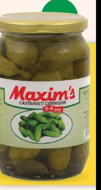 Maxim's Castraveți Cornișon în oțet 720g 6-9cm