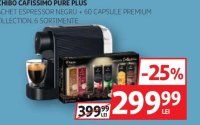 Tchibo Cafissimo Pure Plus Pachet Espressor Negru + 60 Capsule Premium Collection, 6 Sortimente