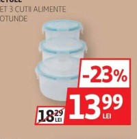 Actuel Set 3 cutii alimente rotunde