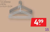 AUCHAN ESSENTIAL SET 10 UMERAȘE DIN METAL 40.5 X 0.25 X 21 CM