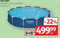 BESTWAY PISCINĂ CADRU+POMPĂ 366X76CM