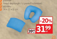 Airport Pernă de călătorie 2 în 1 cu microbile poliester albastru 34x22x11cm