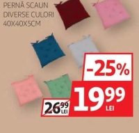 Actuel Pernă scaun diverse culori 40x40x5cm