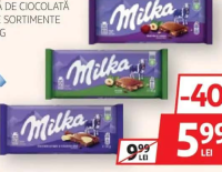MILKA TABLETĂ DE CIOCOLATĂ DIVERSE SORTIMENTE 87G-100G