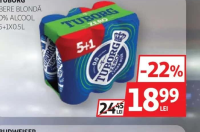 Tuborg Bere Blondă 0% Alcool 5+1x0.5L