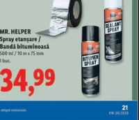 MR. HELPER Spray etanșare / Bandă bituminoasă 500 ml / 10 m x 75 mm