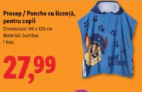 Prosop / Poncho cu licență pentru copii 60 x 120 cm