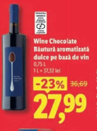 Wine Chocolate Băutură aromatizată dulce pe bază de vin 0,75 L