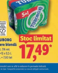 Tuborg Bere blondă (5+1) x 0,5 L