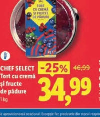 CHEF SELECT Tort cu cremă și fructe de pădure 1 kg