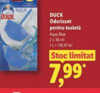DUCK Odorizant pentru toaletă Aqua Blue 2 x 36 ml