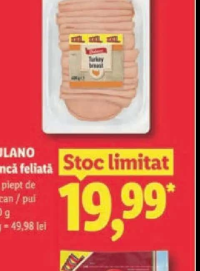 DULANO Șuncă feliată din piept de curcan / pui 400 g
