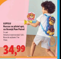 LUPILU Rucsac cu pistol apă cu licență Paw Patrol 1,6 L