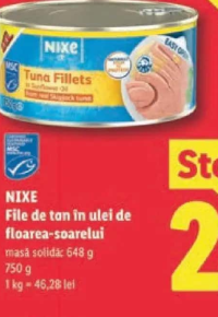 NIXE File de ton în ulei de floarea-soarelui 750g