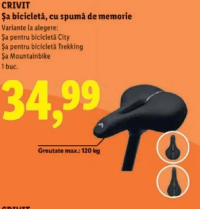CRIVIT Șa bicicletă, cu spumă de memorie 1 buc.