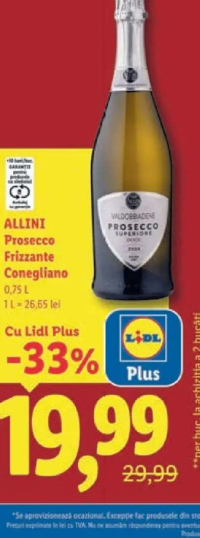 Allini Prosecco Frizzante Conegliano 0,75 L