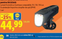 CRIVIT Lumini LED, cu acumulator, pentru bicicletă