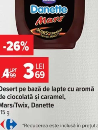 Danette Mars/Twix Desert pe bază de lapte cu aromă de ciocolată și caramel 115 g