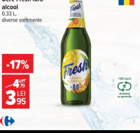 Bere Fresh fără alcool diverse sortimente 0.33 L