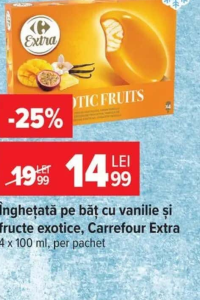 Amando Înghețată cu vanilie, fructe de pădure și biscuiți 4 x 52 g, per pachet