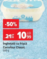 Carrefour Classic Înghețată cu frișcă 500 g