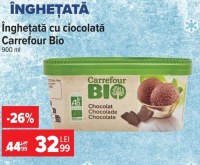 Carrefour Bio Înghețată cu ciocolată 900 ml