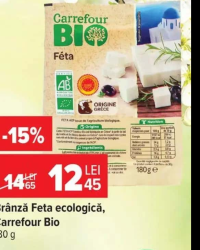 Brânză Feta ecologică, Carrefour Bio 180 g