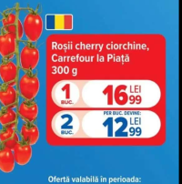 Carrefour la Piață Roșii cherry ciorchine 300 g