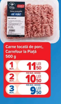 Carrefour la Piață Carne tocată de porc 500 g