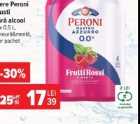 Bere Peroni Gusti fără alcool zmeură & mentă 4 x 0.5 L