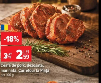 Carrefour la Piață Ceafă de porc dezosată marinată per 100g