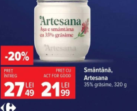 Artesana Smântână 35% grăsime 320g