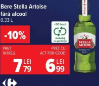 Bere Stella Artois fără alcool 0.33 L