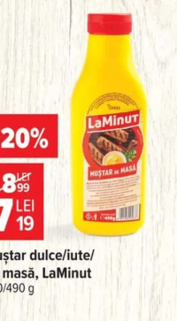 LaMinut Muștar dulce/iute/de masă 480/490 g