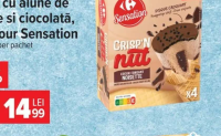 Carrefour Classic Înghețată la cornet cu arahide și ciocolată 6 x 90 ml