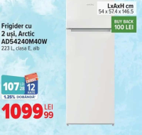 Arctic Frigider cu 2 uşi AD54240M40W 223 L, clasa E, alb