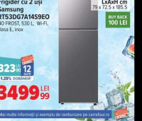 Samsung Frigider cu 2 uşi RT53DG7A14S9EO NO FROST, 530 L, Wi-Fi, clasa E, inox