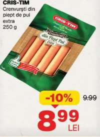 CRIS-TIM Crenvurști din piept de pui extra 250 g